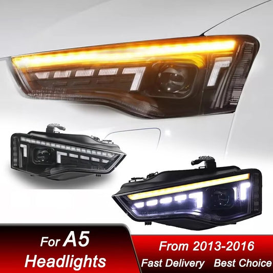 For Audi A5 A5L LED Headlight 2013 2014 2015 2016 Front DRL Sequential Turn Signal Lamps LED Headlight Assembly