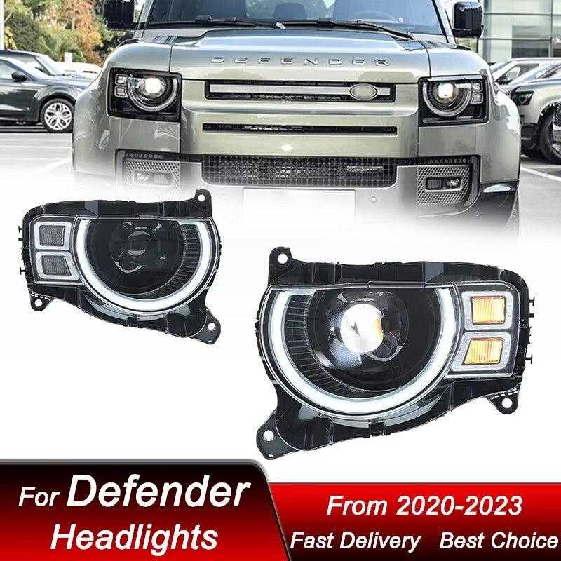 LED Headlights Assembly For Land Rover Defender 2020 2021 2022 2023 Upgrade Projector Lens LED Headlight Assembly