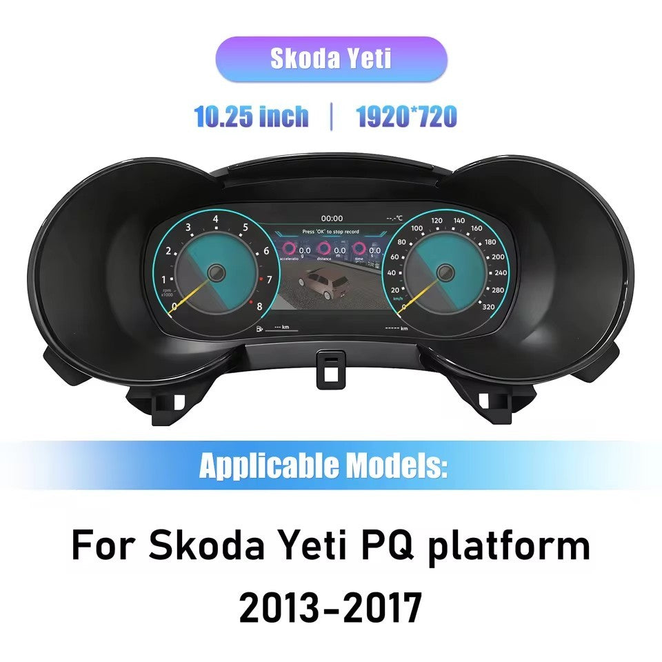 10.25" Inch LCD Digital Cluster Dashboard For VW Skoda Yeti PQ 2013 2014 2015 2016 2017 instrument panel Cockpit Speedometer | PareiAuto