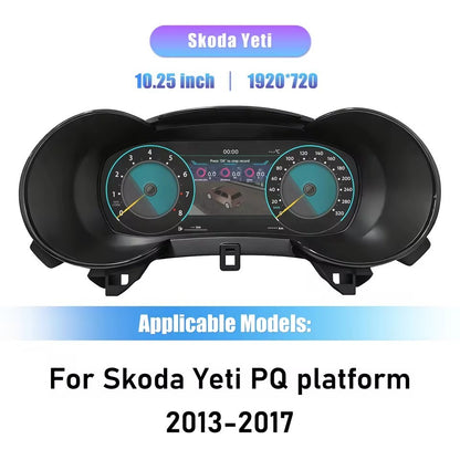 10.25" Inch LCD Digital Cluster Dashboard For VW Skoda Yeti PQ 2013 2014 2015 2016 2017 instrument panel Cockpit Speedometer | PareiAuto