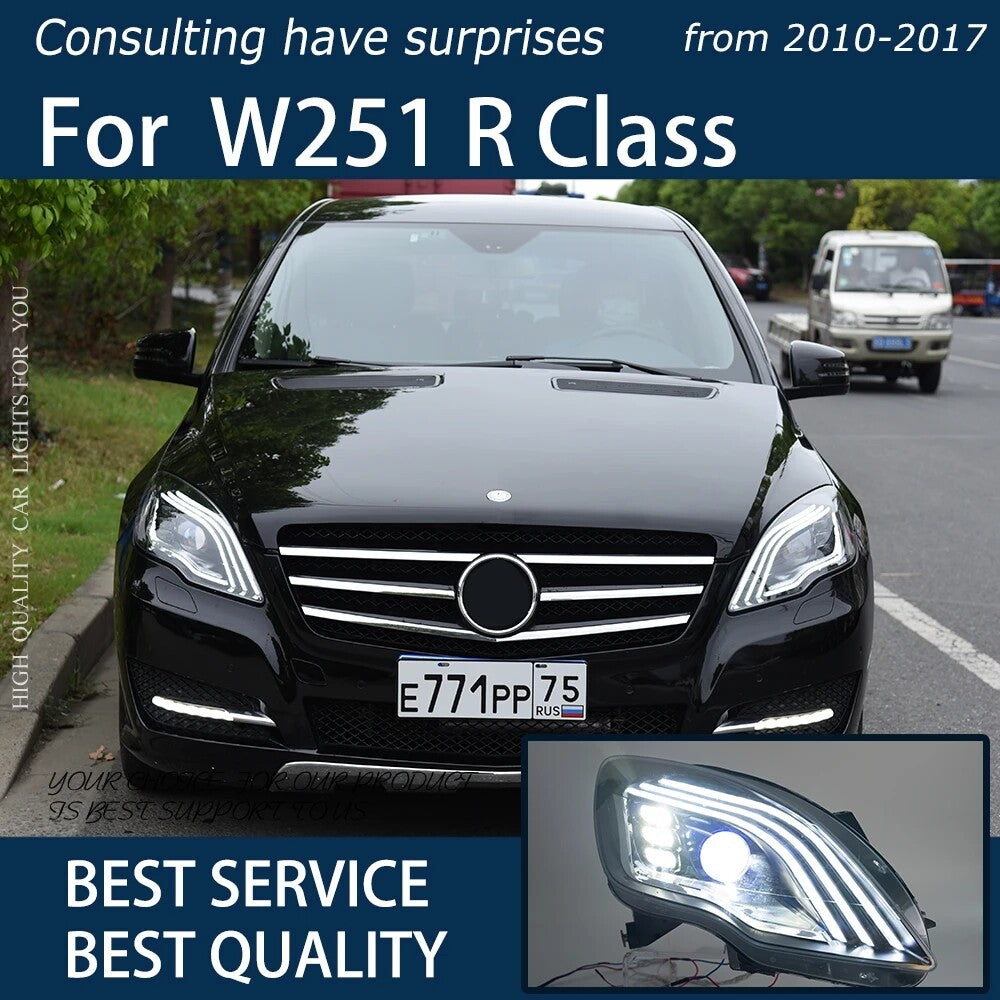 LED Headlights For W251 R Class 2010-2017 Sequential Turn Signal Front DRL Lamps Assembly LED Headlight Assembly