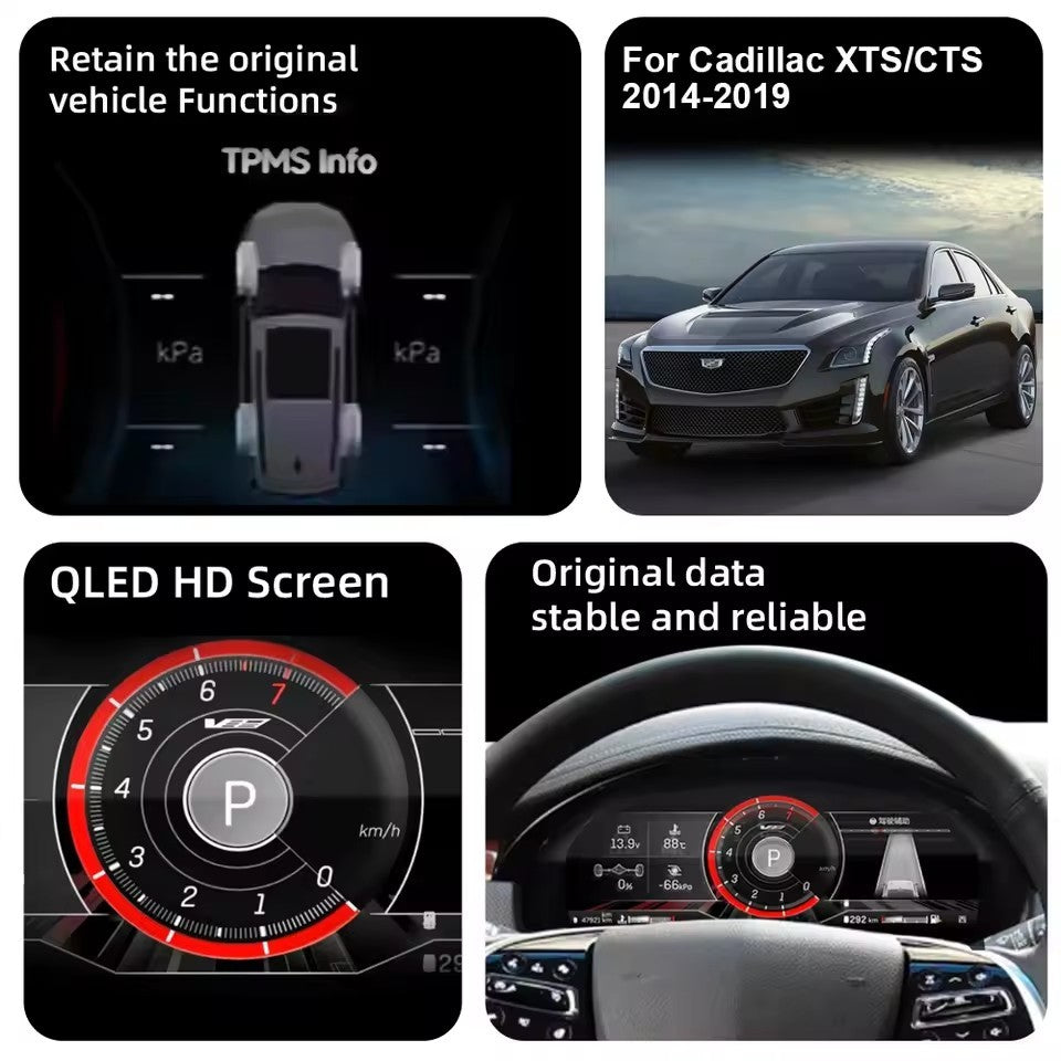LCD Digital Instrument Cluster For Cadillac XTS/CTS 2014 2015 2016 2017 2018 2019 Virtual Cockpit 12.3" Inch | PareiAuto