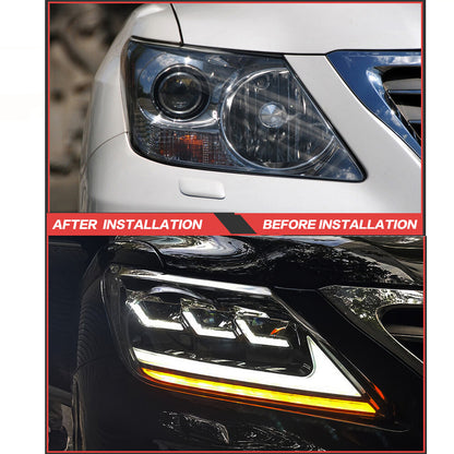 LED Headlights For Lexus LX570 2009-2015 Front DRL Sequential Turn Signal Headlamps Assembly