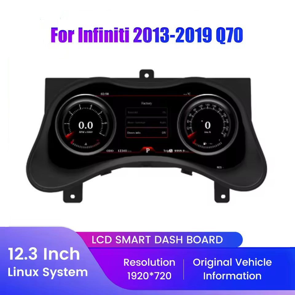 12.3"LCD Car Digital Dashboard Cluster For Infiniti Q70 2013-2019 Virtual Instrument Panel | PareiAuto