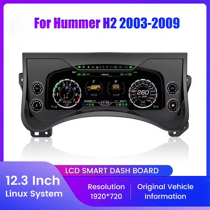 12.3" Inch LCD Car Digital Dashboard Cluster For Hummer H2 2003-2009 Virtual Cockpit instrument | PareiAuto