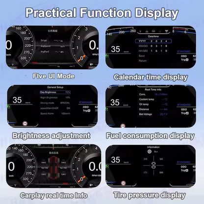 12.3" Inch LCD Dashboard For Cadillac ATS 2014 2015 2016 2017 Car Digital Instrument Cluster Speedometer | PareiAuto
