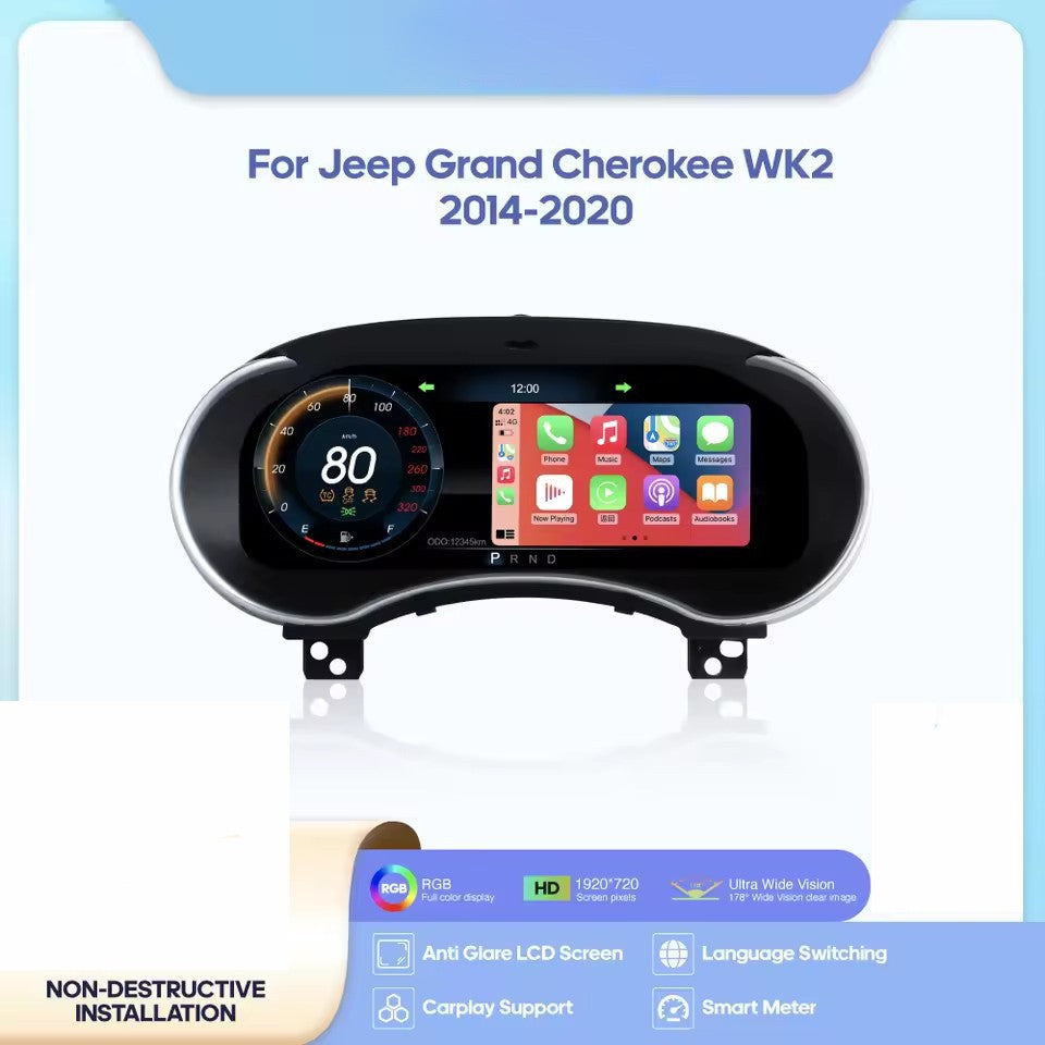 12.3" Inch Digital LCD Dashboard instrument Cockpit For Jeep Grand Cherokee WK2 2014-2020 | PareiAuto