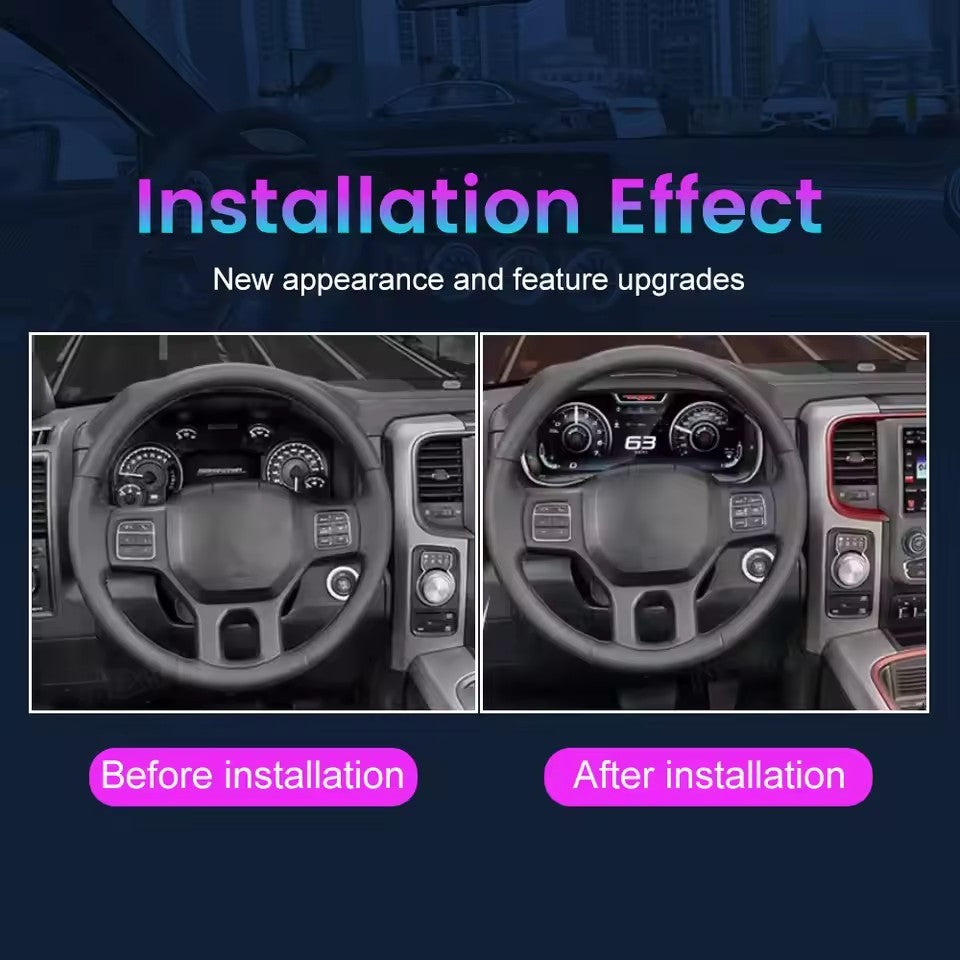For Dodge RAM 1500 2014 2015 2016 2017 2018 2019 12.3" Inch LCD Digital Dashboard Cluster Virtual Instrument | PareiAuto