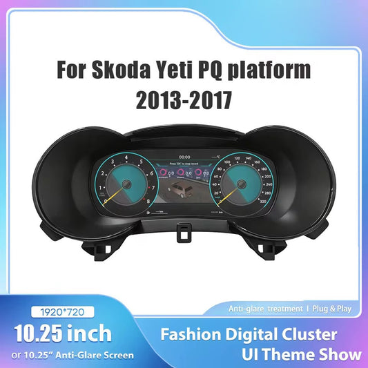 10.25" Inch LCD Digital Cluster Dashboard For VW Skoda Yeti PQ 2013 2014 2015 2016 2017 instrument panel Cockpit Speedometer | PareiAuto