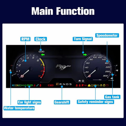12.3" Inch Digital Instrument Cluster for Ford Mustang 2015-2021 Dashboard Speedometer | PareiAuto