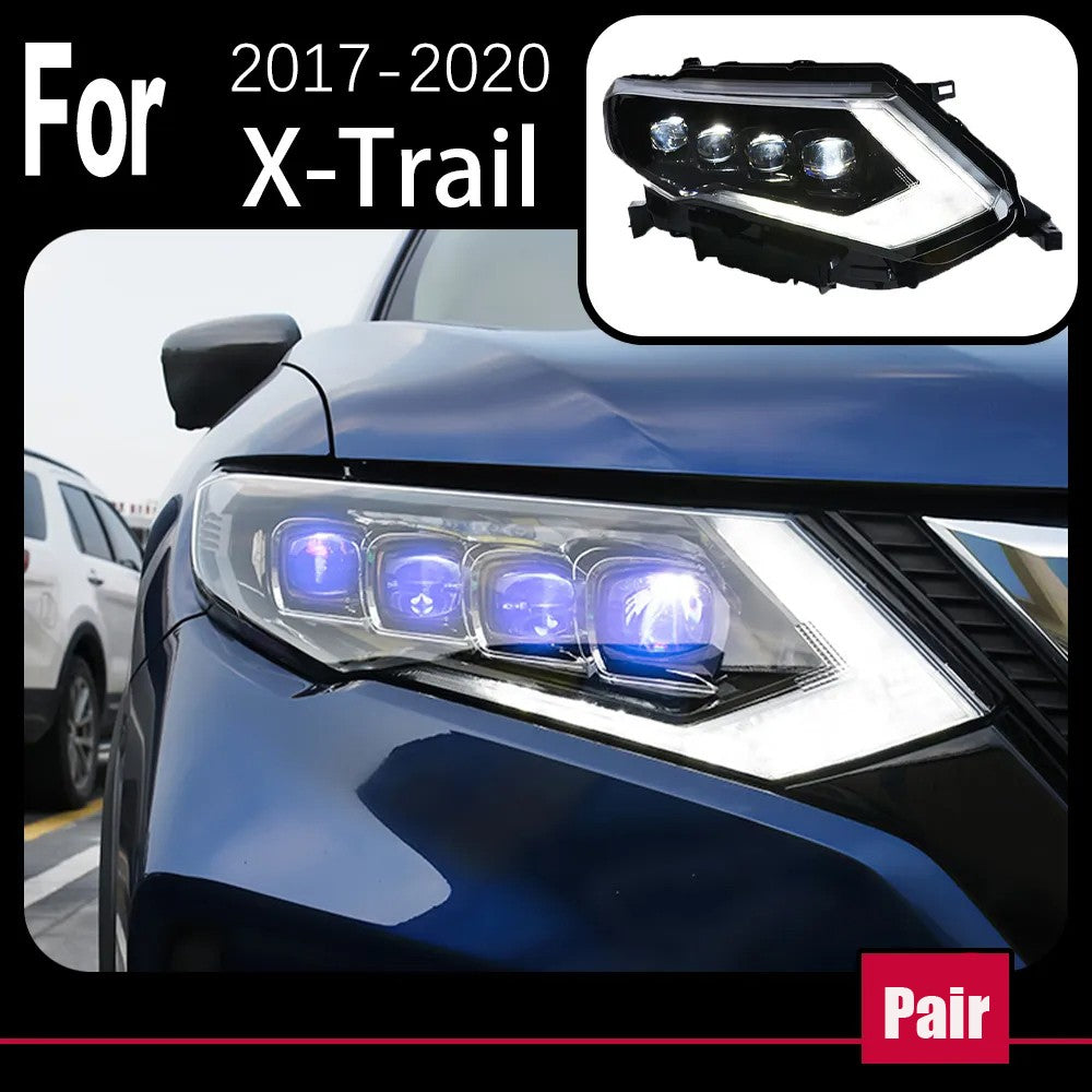 LED Headlights For Nissan X-trail 2017 2018 2019 2020 DRL Sequential Turn Signal Front DRL Assembly LED Headlight Assembly