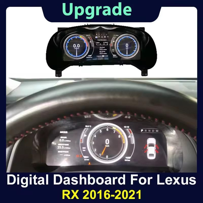 12.5" For Lexus RX RX300 RX330 2016 2017 2018 2019 2020 2021 Digital Cluster LCD Dashboard Instrument | PareiAuto