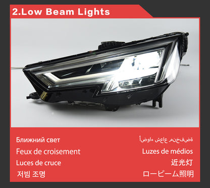 LED Headlights For Audi A4 B9 A4L S4 RS4 2017 2018 2019 Start up Animation Front Turn Signal Lamps