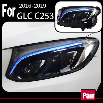 LED Headlights For Benz GLC C253 X253 2016 2017 2018 2019 DRL Turn Front DRL Lamps Assembly LED Headlight Assembly