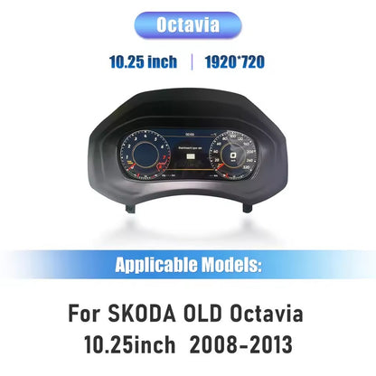 12.3 inch LcD Digital Cluster For Skoda Octavia 2 3 A7 Mk3 2008-2018 Years Virtual Cockpit Dashboard Panel | PareiAuto