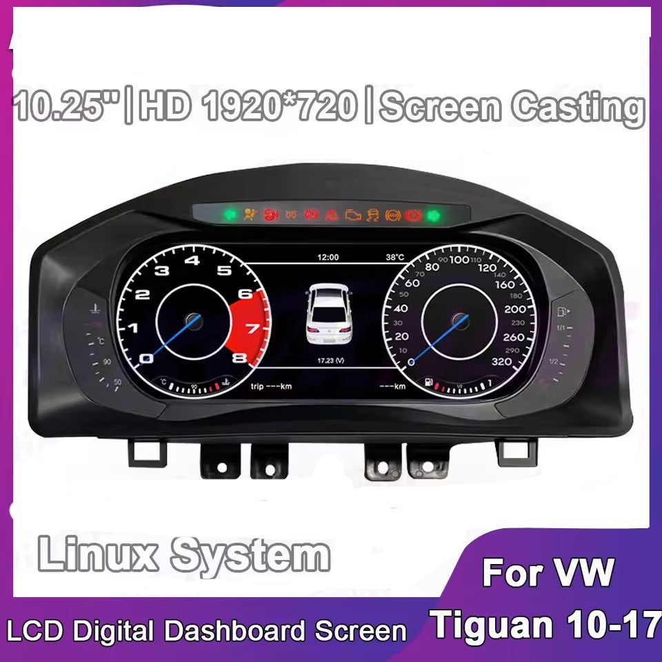 10.25 "LCD Digital Instrument Cluster For VW Tiguan 2010-2017 Panel Speedometer | PareiAuto