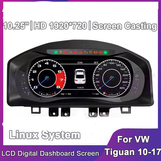 10.25 "LCD Digital Instrument Cluster For VW Tiguan 2010-2017 Panel Speedometer | PareiAuto