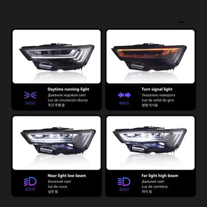 LED Headlights For Audi A6 A6L C8 2019-2023 DRL Sequential Front Lamps Assembly
